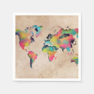 Serviette En Papier carte du monde Papier serviettes