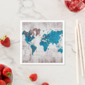 Serviette En Papier carte du monde Papier serviettes (En situation)