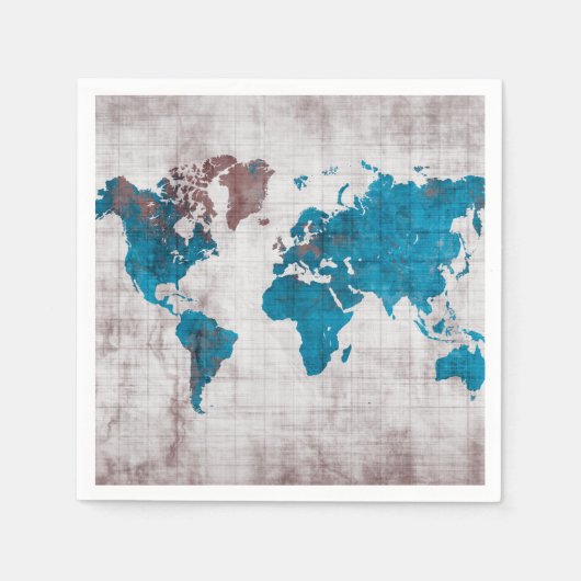 Serviette En Papier carte du monde Papier serviettes (Devant)