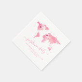 Serviette En Papier Carte du monde rose 2 Coeurs Destination Mariage D (Coin)