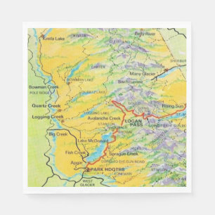Serviette En Papier Carte du parc national de Glacier