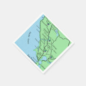 Serviette En Papier Carte du pays du vin Napa Sonoma (Coin)