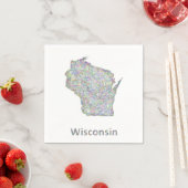Serviette En Papier Carte du Wisconsin (En situation)