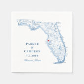 Serviette En Papier Carte élégante de Clearwater Floride Mariage (Devant)