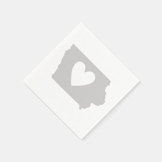 Serviette En Papier Carte gris Iowa Forme Coeur découpe Papier Partie (Coin)