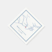 Serviette En Papier Carte Kennebunkport Maine Marine Mariage élégant (Coin)