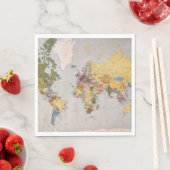 Serviette En Papier carte mondiale (En situation)