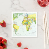 Serviette En Papier Carte mondiale Globe Pays Atlas (En situation)