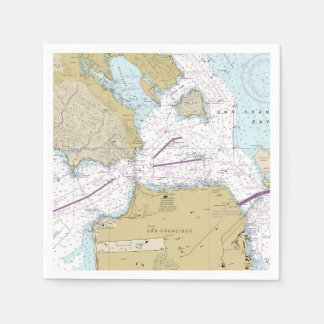 Serviette En Papier Carte nautique de la baie de San Francisco