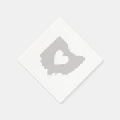 Serviette En Papier Carte Ohio Forme Coeur découpe Buckeye Papier Part (Coin)