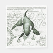 Serviette En Papier Carte Orca verte (Devant)