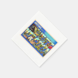 Serviette En Papier Carte postale à grande lettre WV State of West Vi