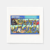 Serviette En Papier Carte postale à grande lettre WV State of West Vir (Devant)