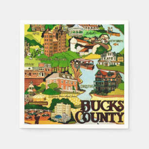 Serviette En Papier Carte postale du comté de Bucks, Pennsylvanie