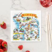 Serviette En Papier Carte postale du Michigan (En situation)