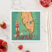 Serviette En Papier Carte postale rétro de Floride (En situation)