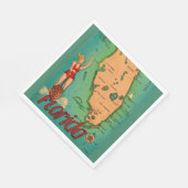 Serviette En Papier Carte postale rétro de Floride (Coin)