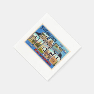 Serviette En Papier Carte postale San Diego California Vintage
