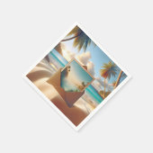 Serviette En Papier Carte Postale Tropical Island En Enveloppe (Coin)