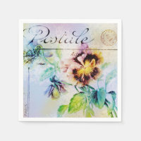 Carte postale vintage de la fleur de coton