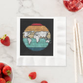 Serviette En Papier Carte Retro World (En situation)
