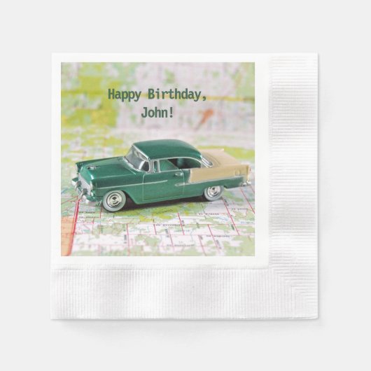 Serviette En Papier Carte routière 1955 (Devant)