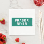 Serviette En Papier Carte routière du fleuve Fraser Colombie-Britanniq (En situation)