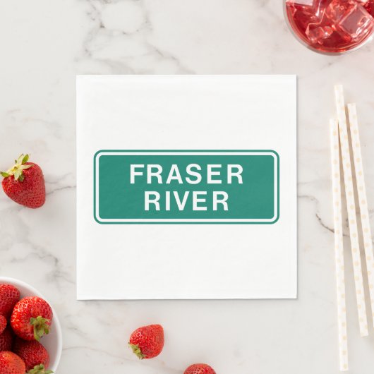 Serviette En Papier Carte routière du fleuve Fraser Colombie-Britanniq (En situation)