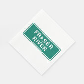 Serviette En Papier Carte routière du fleuve Fraser Colombie-Britanniq (Coin)