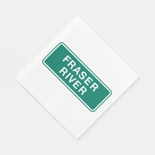 Serviette En Papier Carte routière du fleuve Fraser Colombie-Britanniq (Coin)