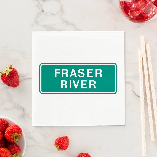 Serviette En Papier Carte routière du fleuve Fraser Colombie-Britanniq