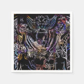 Serviette En Papier Carte Tarot Lovers Noir (Devant)