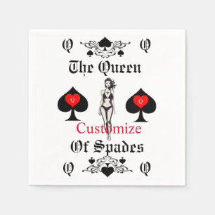 Serviette En Papier Carte Tarot Queen of Spades Thunder_Cove