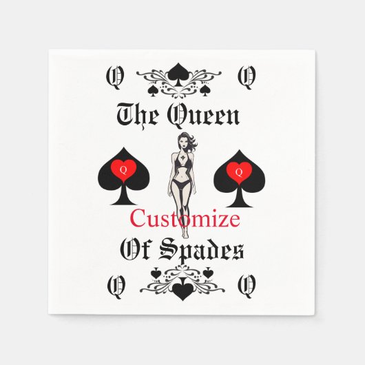 Serviette En Papier Carte Tarot Queen of Spades Thunder_Cove (Devant)