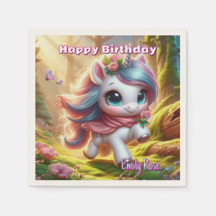 Serviette En Papier Carte Unicorne personnalisée Papier de fête d'anni