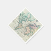 Serviette En Papier Carte vintage du monde (1801) (Coin)