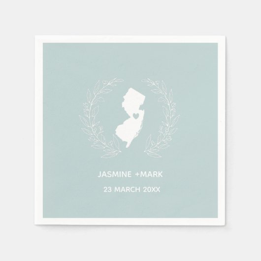 Serviette En Papier Carte White New Jersey noms personnalisés partie (Devant)