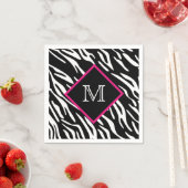 Serviette En Papier Carte Zebra Print Monogram (En situation)