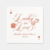 Serviette En Papier Cartes à jouer Chanceux en amour Casino Enterremen (Devant)