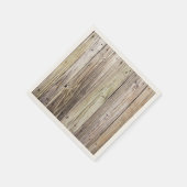 Serviette En Papier Cartes d'accueil en bois rustique patiné (Coin)