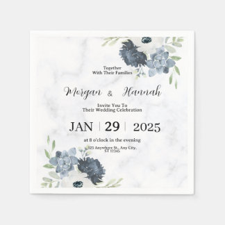 Serviette En Papier Cartes d'invitation de mariage modifiables