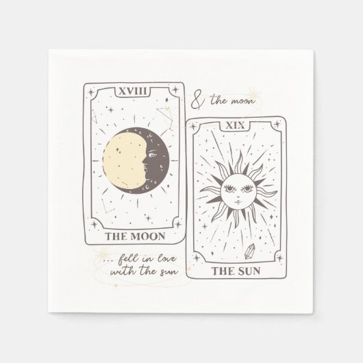 Serviette En Papier Cartes Tarot | Baby Shower | Mariage | Neutres (Devant)