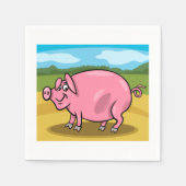 Serviette En Papier Cartographier Le Cochon Sur Une Serviette En Papie (Devant)