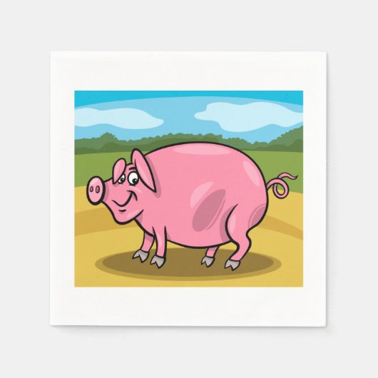 Serviette En Papier Cartographier Le Cochon Sur Une Serviette En Papie (Devant)