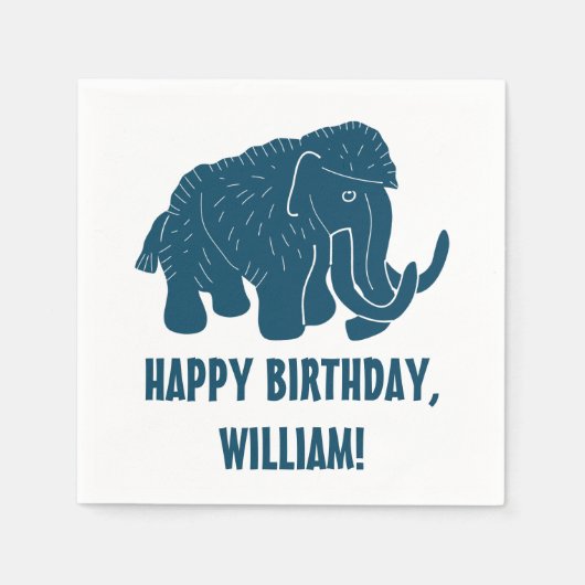 Serviette En Papier Carton bleu laine Mammoth Personnalisé (Devant)