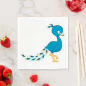 Serviette En Papier Carton bleu paon Oiseau