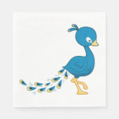Serviette En Papier Carton bleu paon Oiseau (Devant)