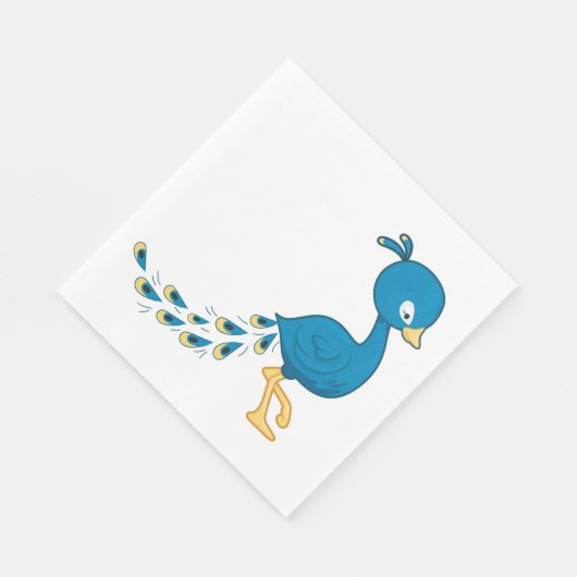 Serviette En Papier Carton bleu paon Oiseau (Coin)