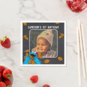 Serviette En Papier Carton d'Anniversaire du Monstre-Cookies (En situation)