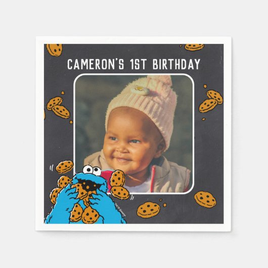 Serviette En Papier Carton d'Anniversaire du Monstre-Cookies (Devant)